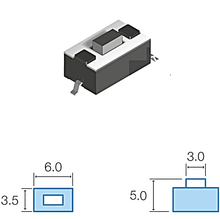 Pulsador DC 5mm - 12V - 50mA