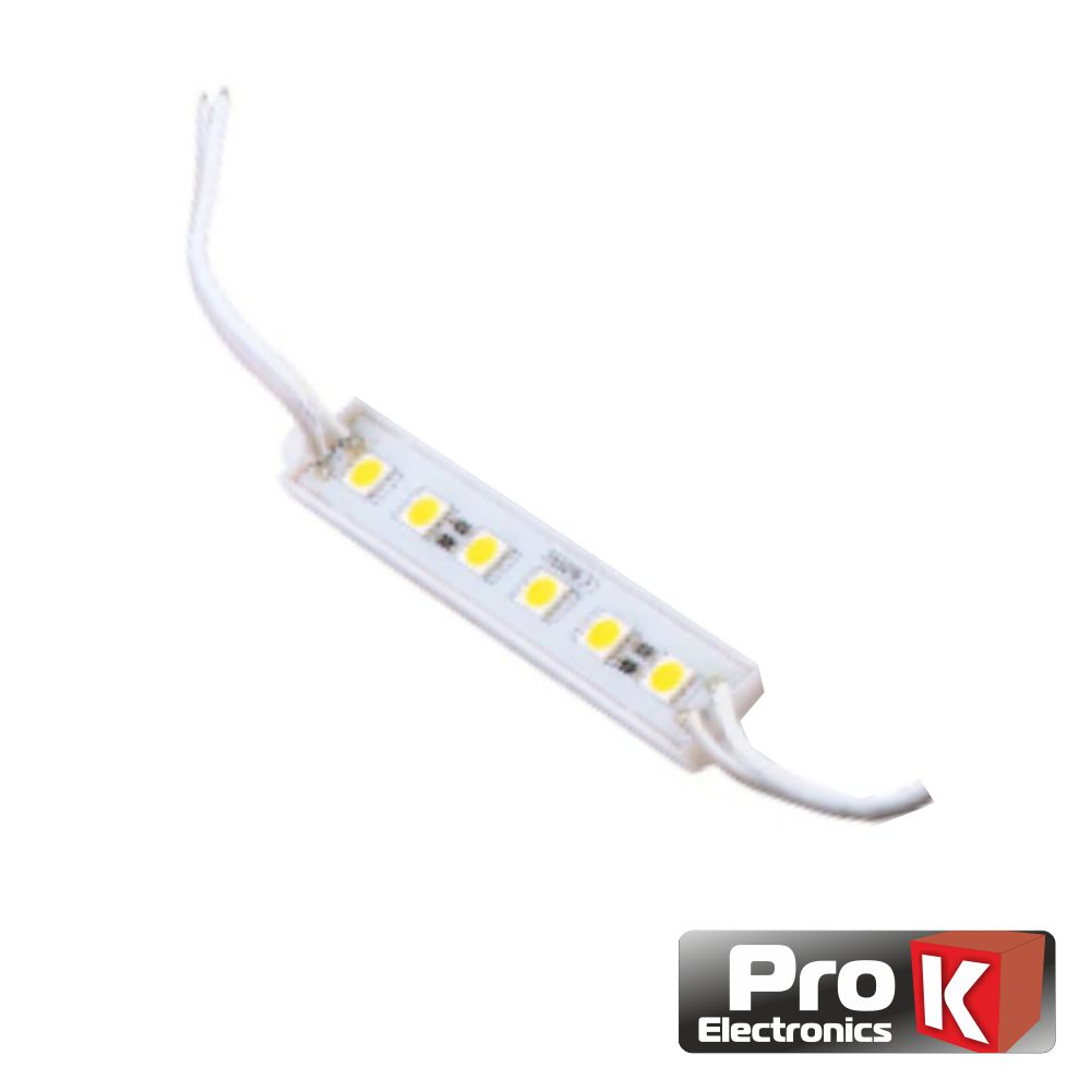 MÓDULO C/ 6 LEDS 5050 3W 6000K 270LM 12V IP65