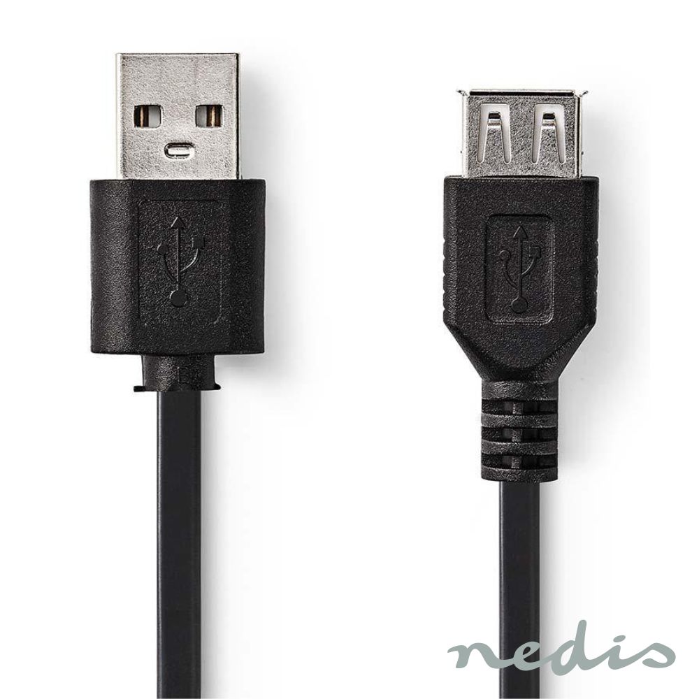 Cabo USB "A" Macho / USB "A" Fêmea 2mt - Preto"