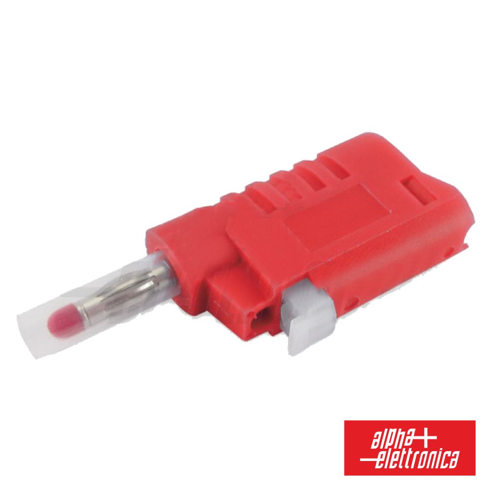 Ficha Banana 4mm Macho Vermelho De Pressão