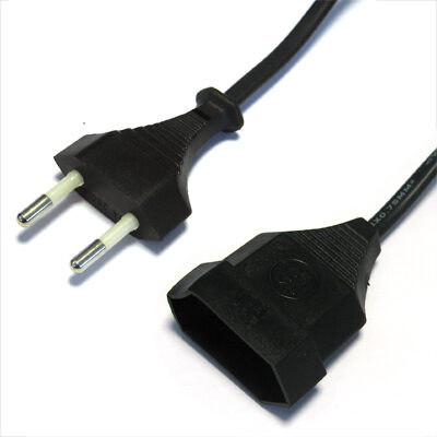 Extensão Eléctrica Euro Macho / Fêmea - 10mt Preta
