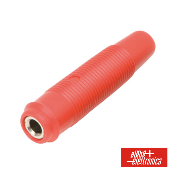 Ficha Banana 4mm Fêmea Vermelha