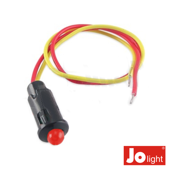 LED 5mm Alto Brilho Vermelho 12V DC C/19cm Cabo