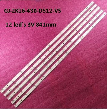 Kit 5 Barras LED 43" 12 led´s GJ-2K16-430-D512-V5 841mm