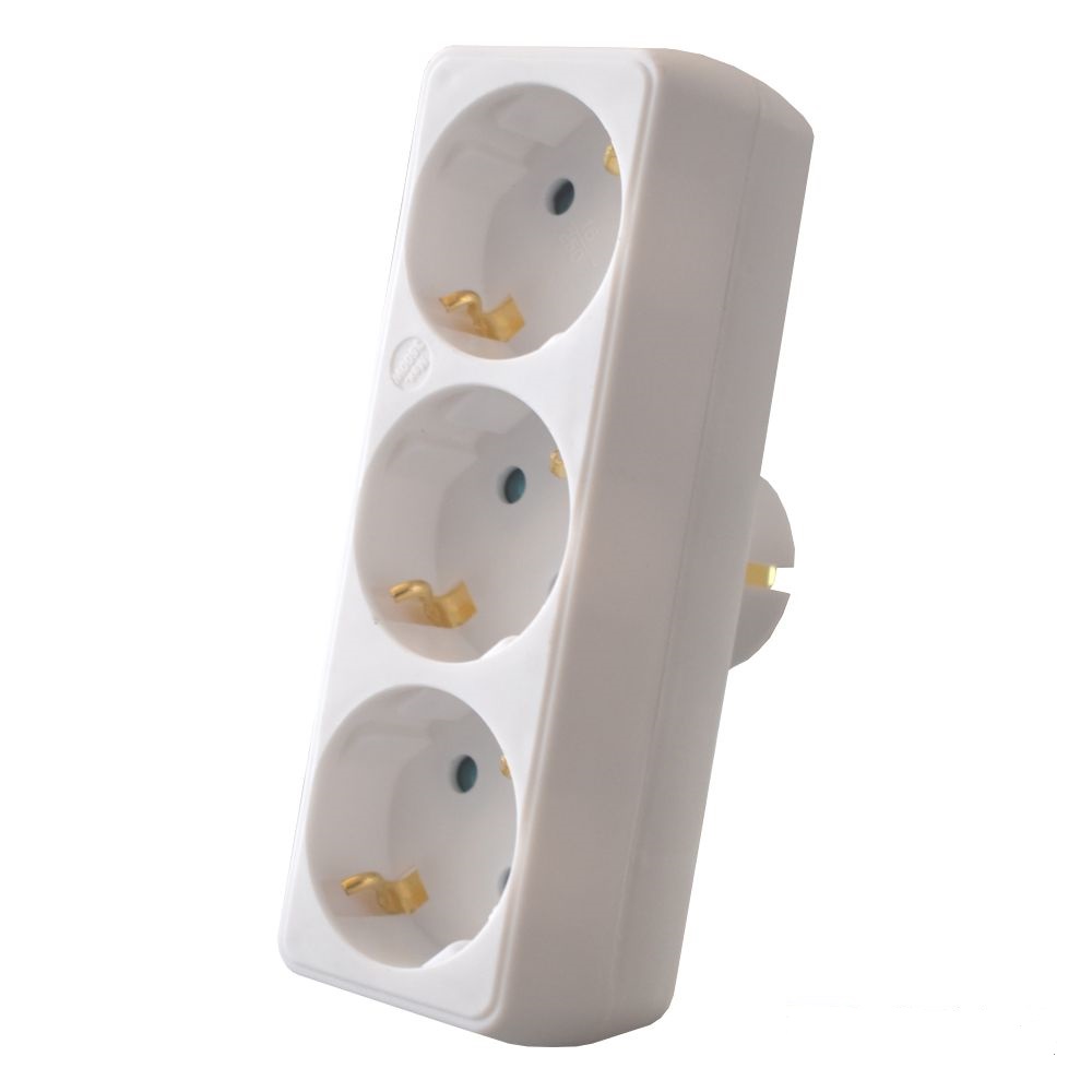 Adaptador Schuko Macho / 3xSchuko Fêmea