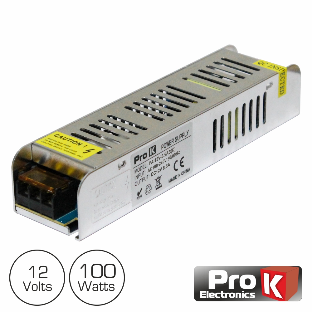 Fonte Alimentação Industrial Slim AC230V / DC12V  - 8.25A 100W IP30