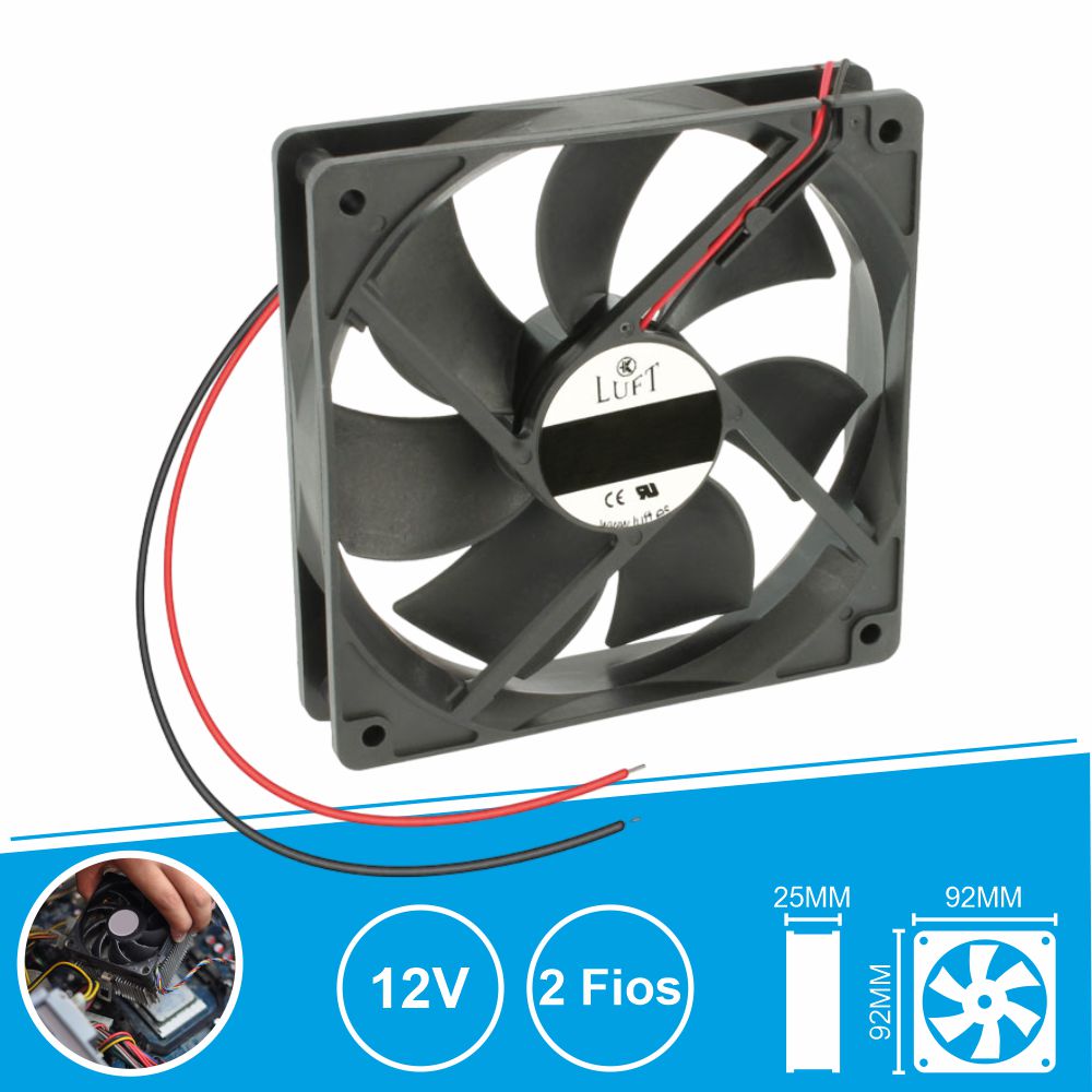 VENTILADOR  12V - 90x90x25mm Esferas