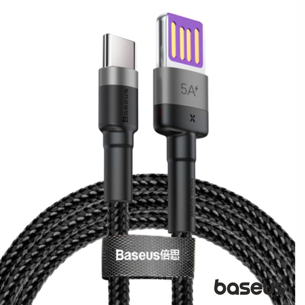 CABO USB HW QC 3.0 P/ USB-C 5A 1M 40W PRETO CAFULE BASEUS