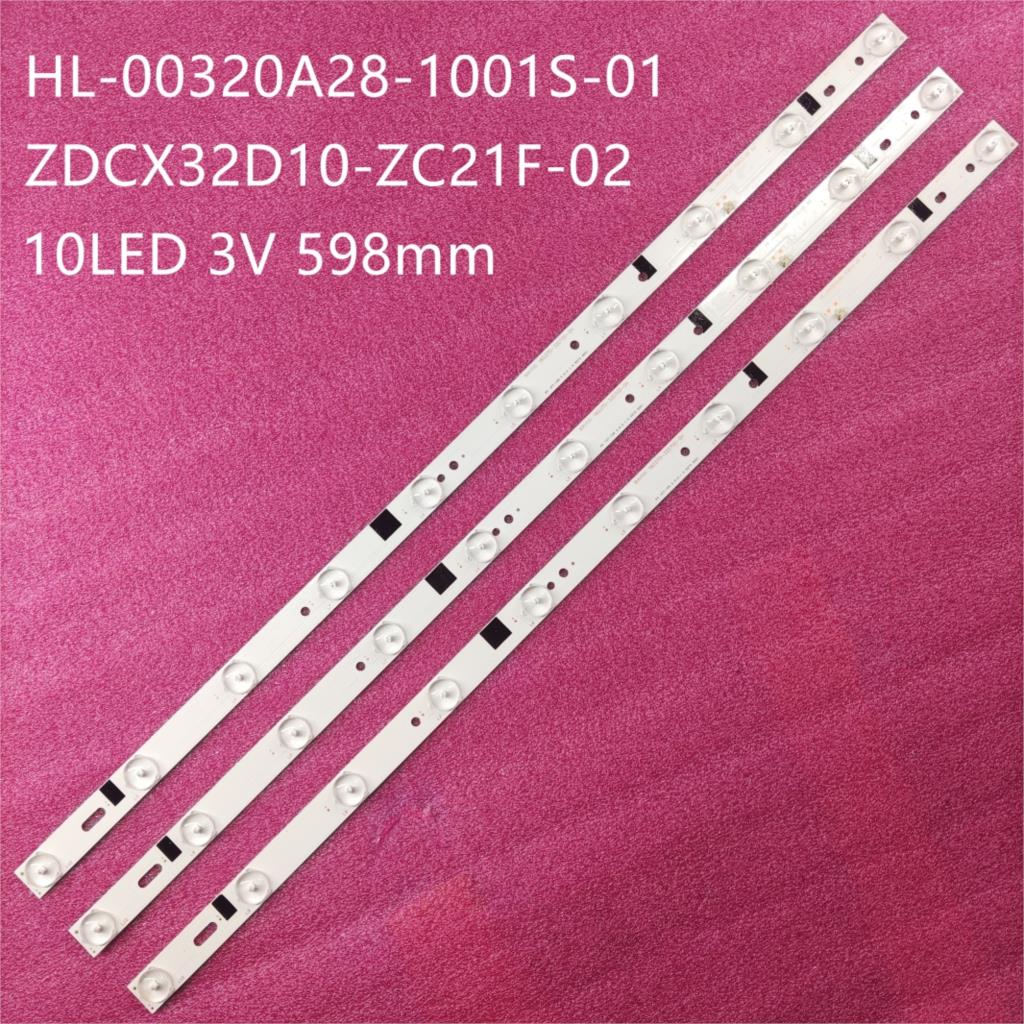 Kit 3 Barras LED 32" 10 led´s HL-00320A28-1001S-01 - ZDCX32D10-ZC21F-02 - 180.DT0-32D700-0H