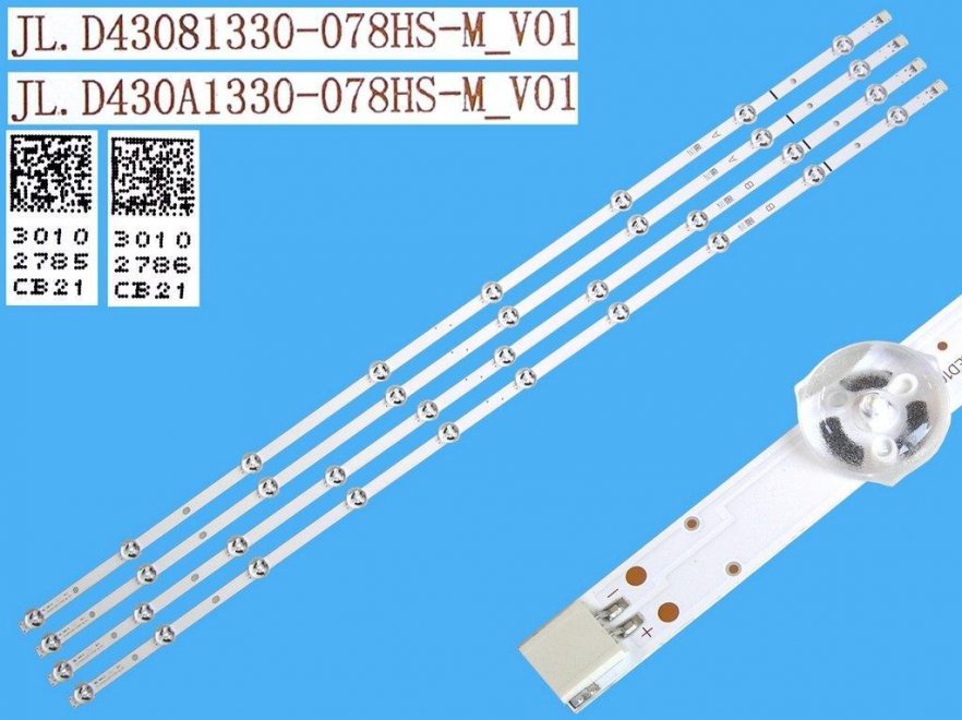 Kit 4 Barras 7/8 led´s 43" LED - 430 DLD25 VNB FLIPC U V01_YEDPA - JL.D43081330-078HS-M_V01 + JL.D430A1330-078HS-M_V01 838mm