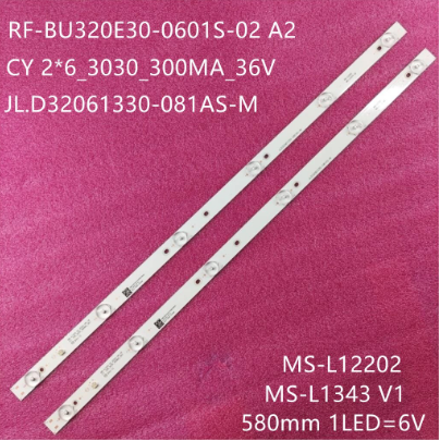Kit 2 Barras LED 6 led´s  MS-L1343 V2 - JL.D32061330-081AS-M  580mm