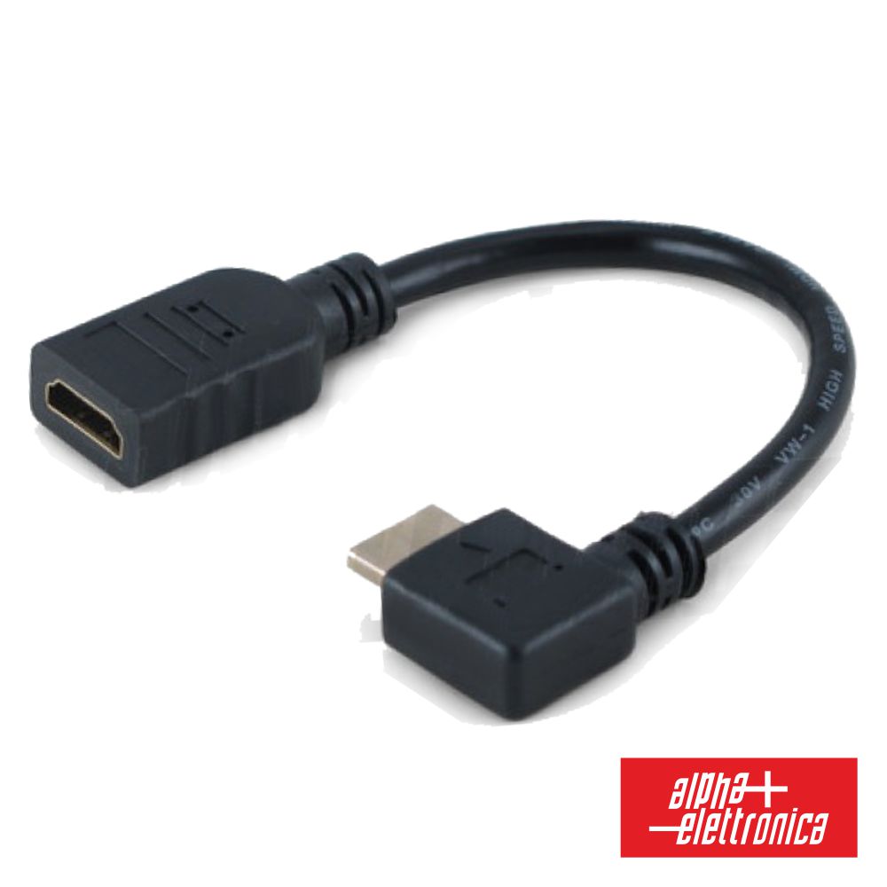 Cabo Adaptador HDMI Macho 90º / HDMI Fêmea 20cm