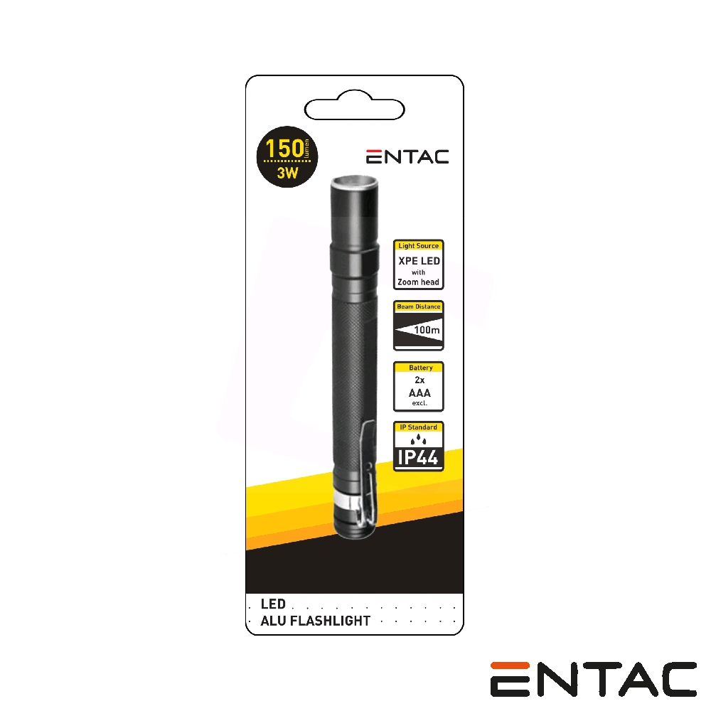 Lanterna C/ 1 LED CREE 3W Zoom 150lm IP44 ENTAC