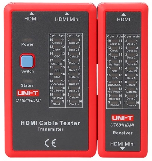 Testador Cabos HDMI - mini HDMI UNI-T UT681HDMI