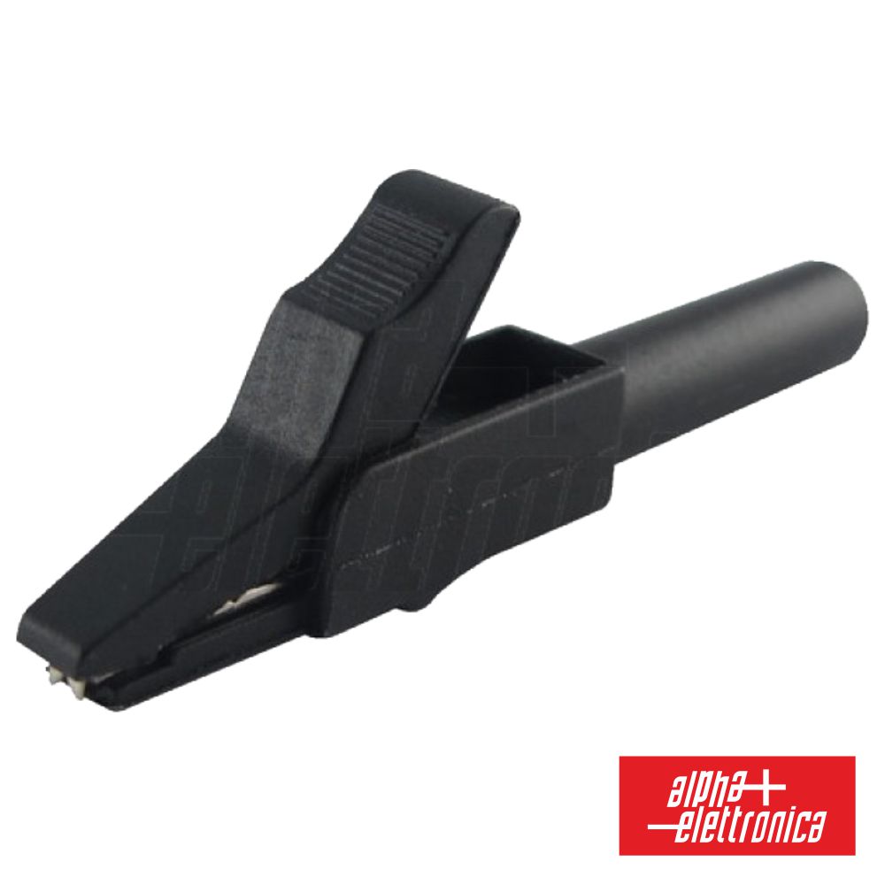 Pinça Crocodilo 4mm Isolada Preta