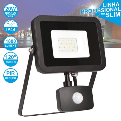 HOLOFOLE LED Pro 20W -220V  c/Sensor - Branco Natural