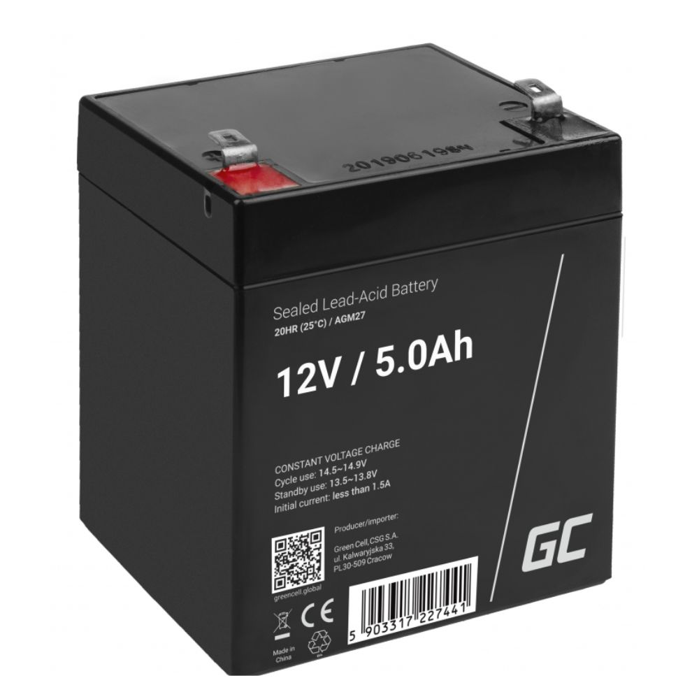 BATERIA Chumbo Gel AGM 12V 5AH 90x100x70mm - F2