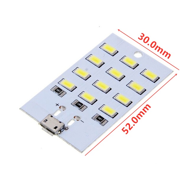 Modulo Iluminação 12 Led´s com  Micro-USB e pontos de soldar 5Vdc Branco Frio