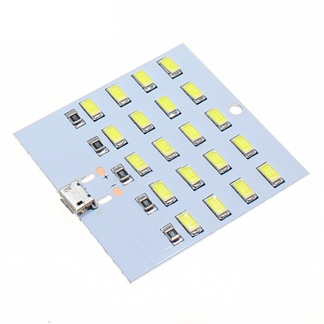 Modulo Iluminação 20 Led´s com  Micro-USB e pontos de soldar 5Vdc Branco Frio