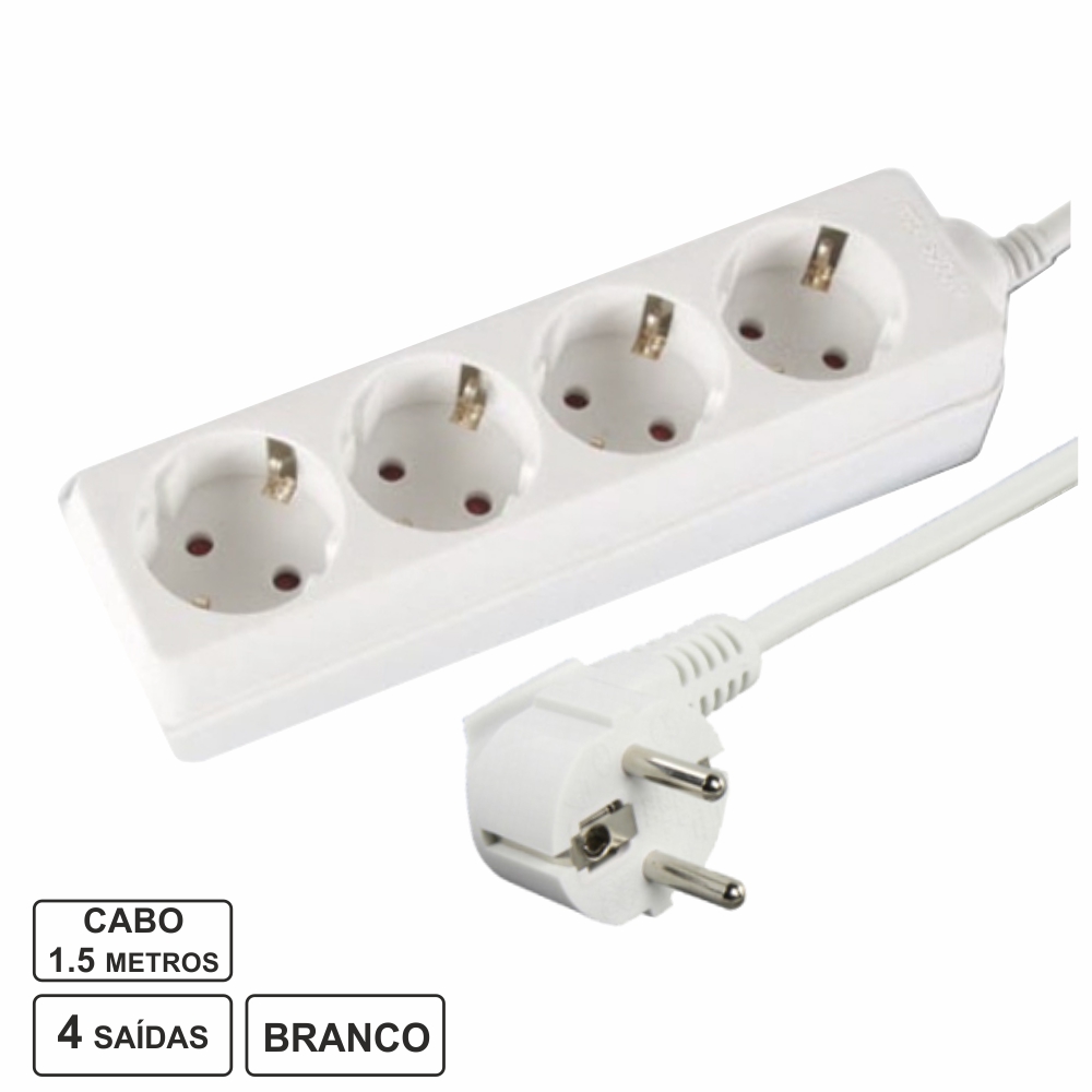 Extensão Eléctrica 4 Vias Shucko 1.5mt