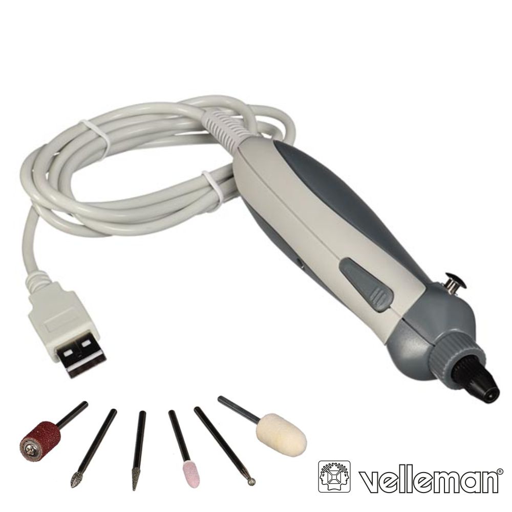 Berbequim De Precisão Elétrico Acessórios USB 5V Velleman
