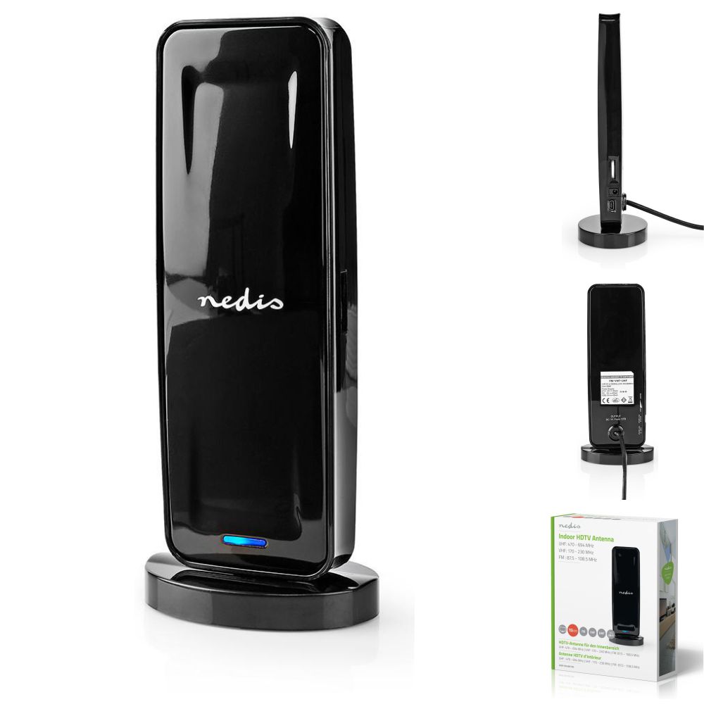 Antena Interior HDTV 0-15 km 26 dB TDT  FM/UHF
