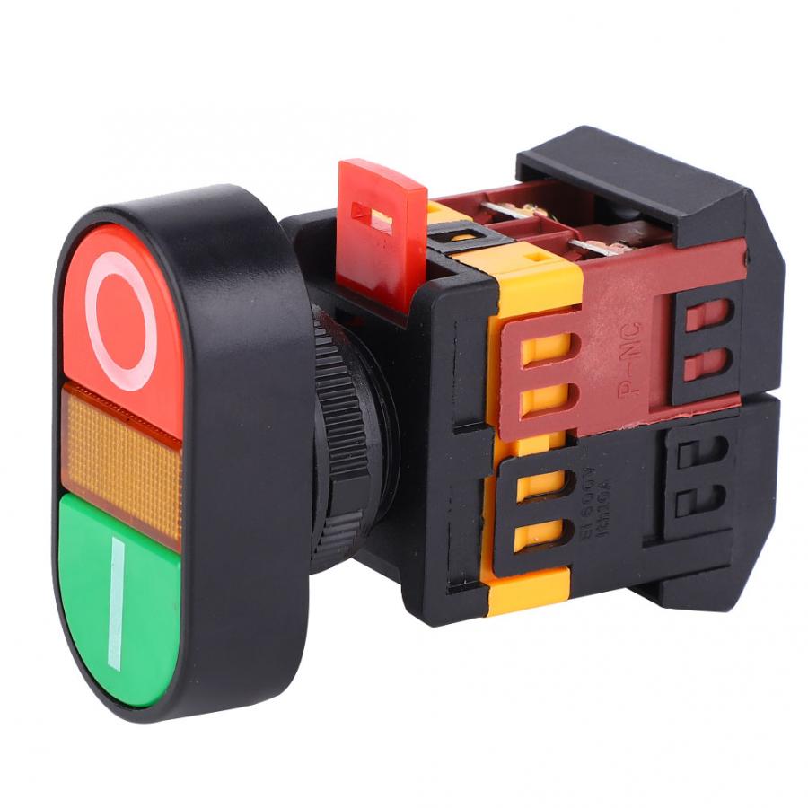 Duplo Pulsador APBB-22-25N 10A 1NA+1NC Vermelho/Verde
