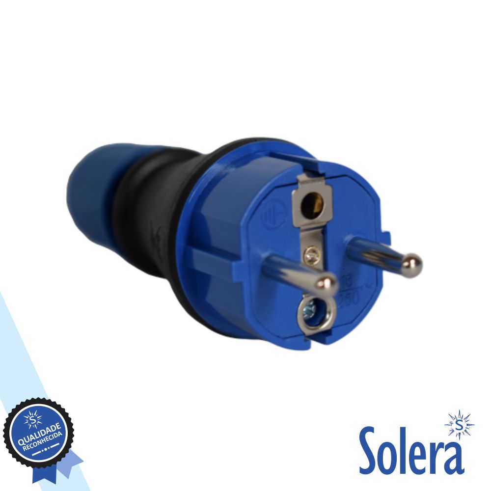 FICHA SCHUKO MACHO 16A/250V PRETA IP54 SOLERA