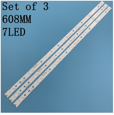 Kit 3 Barras LED 7 led´s GJ-2K15 D2P5-315 - D307-V3.1 (17.8mm)