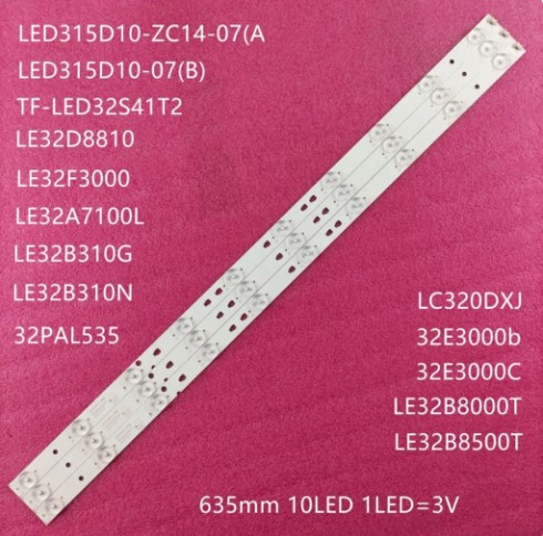 Kit 3 Barras LED 10 led´s LED315D10-07(B) PN:30331510219 - LED315D10-ZC14-07(A) - 635mm