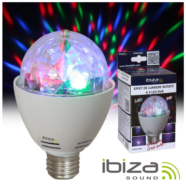 Lâmpada Rotativa 4 LEDS 1W RGB E27 IBIZA