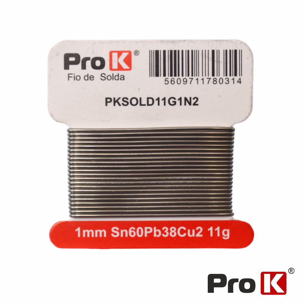 Solda Fina 1mm Sn60Pb38Cu2 11 Grs.