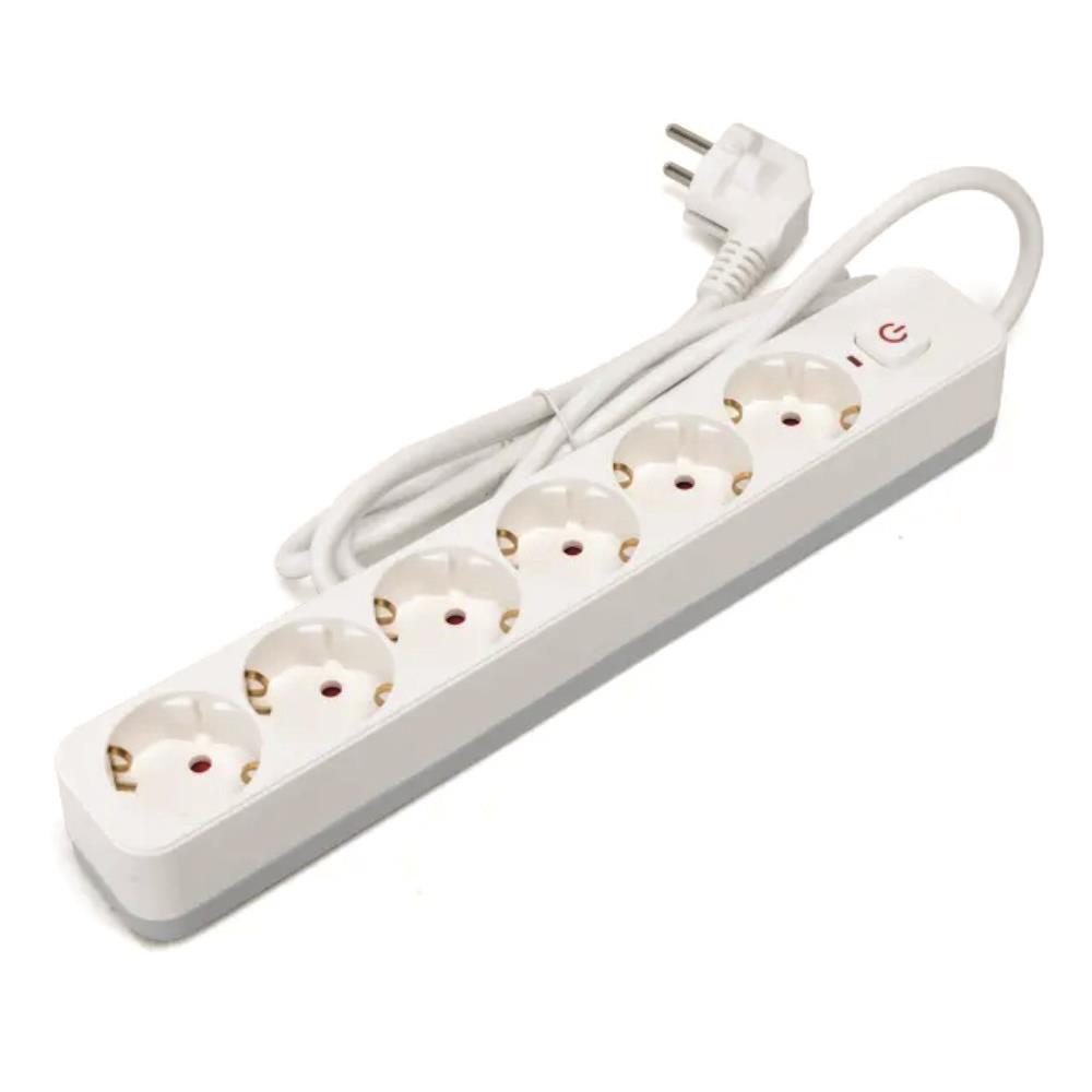 Extensão Eléctrica 6 Vias Shucko 3mt c/ Interruptor