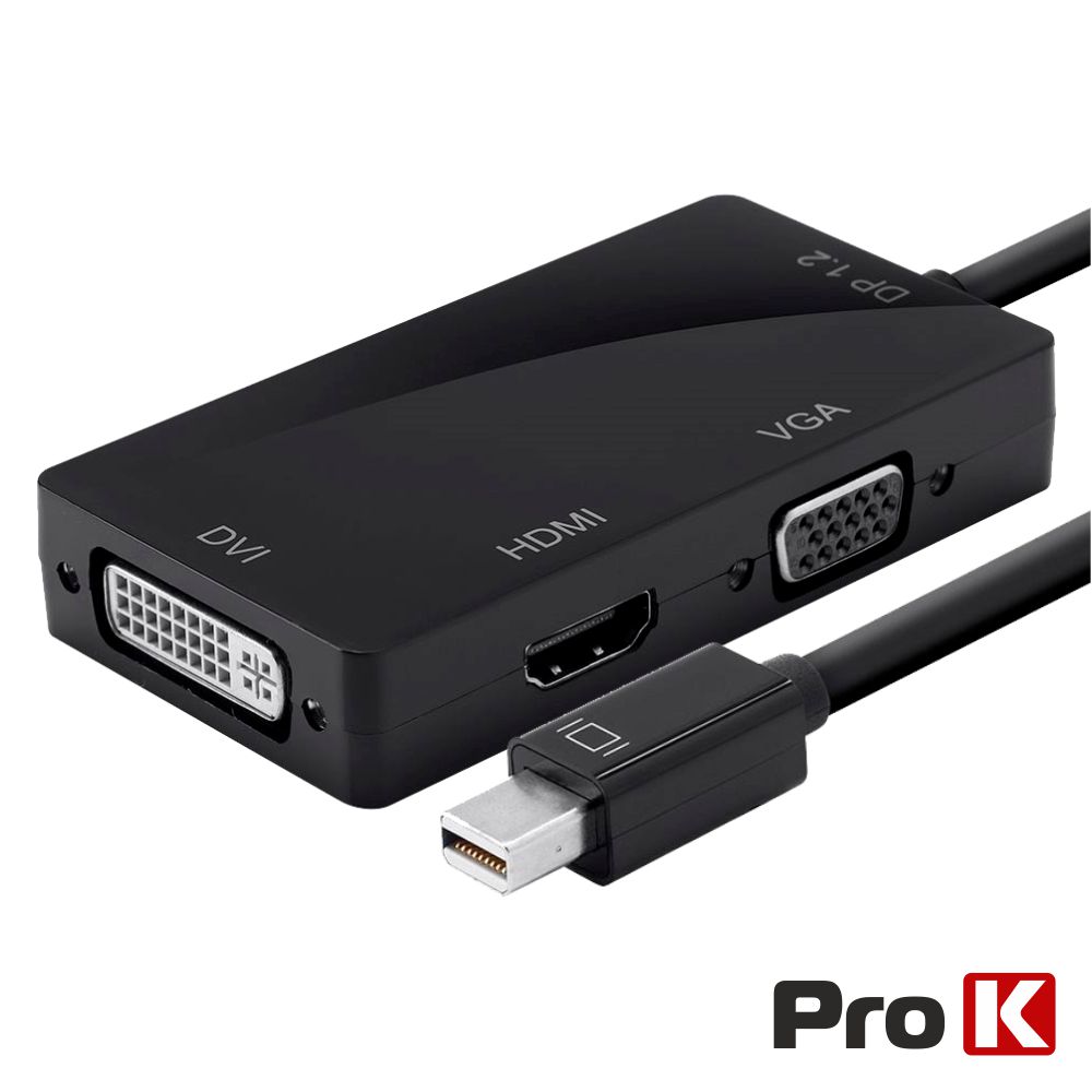 Cabo Mini DisplayPort Macho / VGA, HDMI e DVI-I