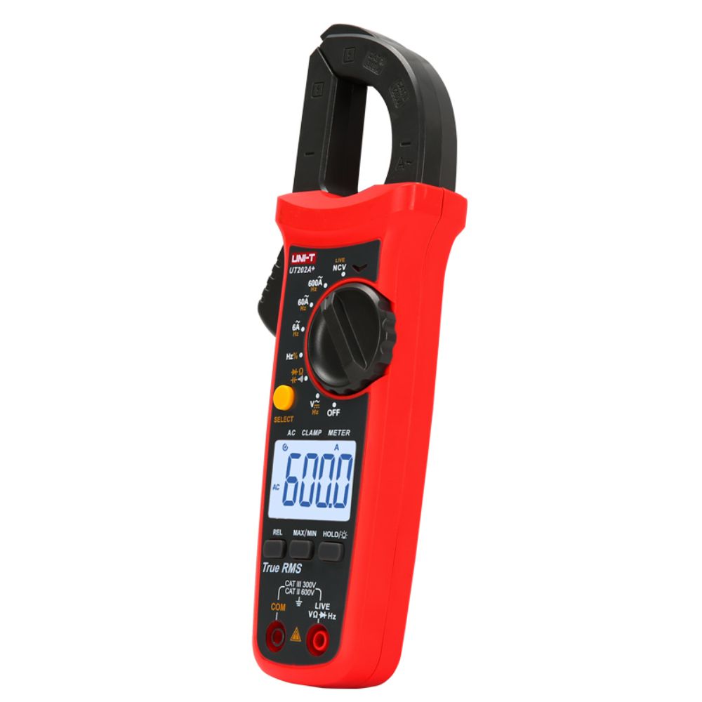 Pinça Amperimétrica Digital UT202A+ 400A 600V 40MOhm NCV T-RMS UNI-T