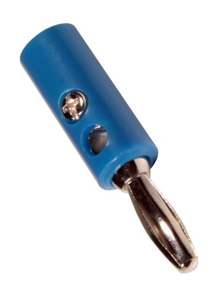 Ficha Banana 4mm c/ Furo Azul