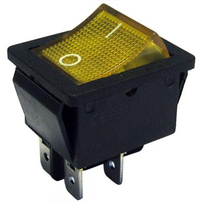 Interruptor Basculante 2 Circuitos 10A 250V Amarelo Luminoso