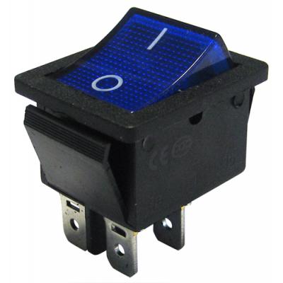 Interruptor Basculante 2 Circuitos 10A 250V Azul Luminoso