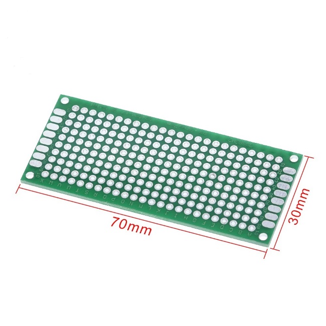 Placa C.Impreso Face Dupla Perfurado Pontos 30x70mm