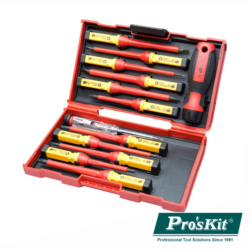 Conjunto 13 Chaves VDE 1000V + Busca Polos Proskit SD-V861