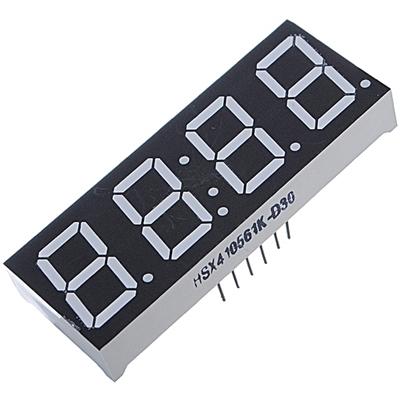 Display LED 4x7 Segmentos Tipo Relógio-Ánodo Comum-Vermelho