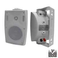 CONJUNTO 2 COLUNAS 2 VIAS 8 OHM E 100V 40W 4" BRANCAS VSOUND