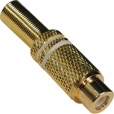 Ficha RCA Fêm. Extensão Dourada 6mm - Branca