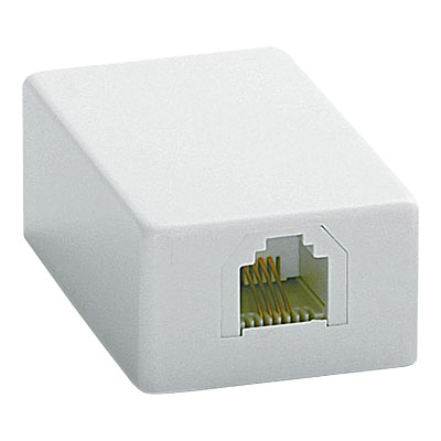 Tomada Telefone 6V/4C RJ11 Lateral - Branco
