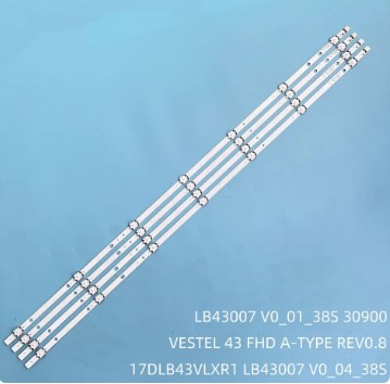 Kit 4 Barras 7 led´s 43" - Vestel 43 FHD Type A+B -17DLB43VLXR1, LB43007 - 805mm p/ Vestel