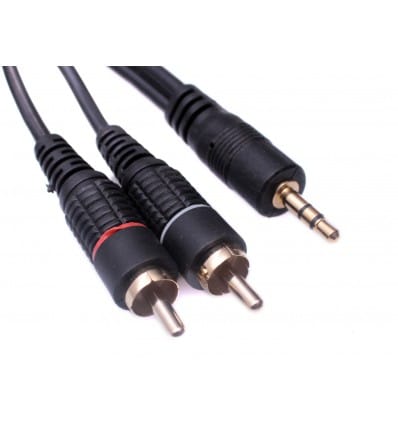 Cabo 3,5 Macho ST / 2xRCA Macho 1,5mt