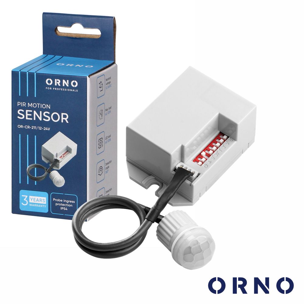 Mini Detector de Movimentos PIR 12/24V 60/120W de encastrar