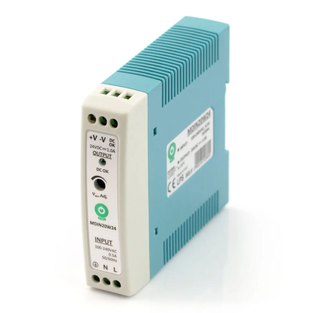Fonte De Alimentação 220Vac/24Vdc 1A 24W calha Din Slim