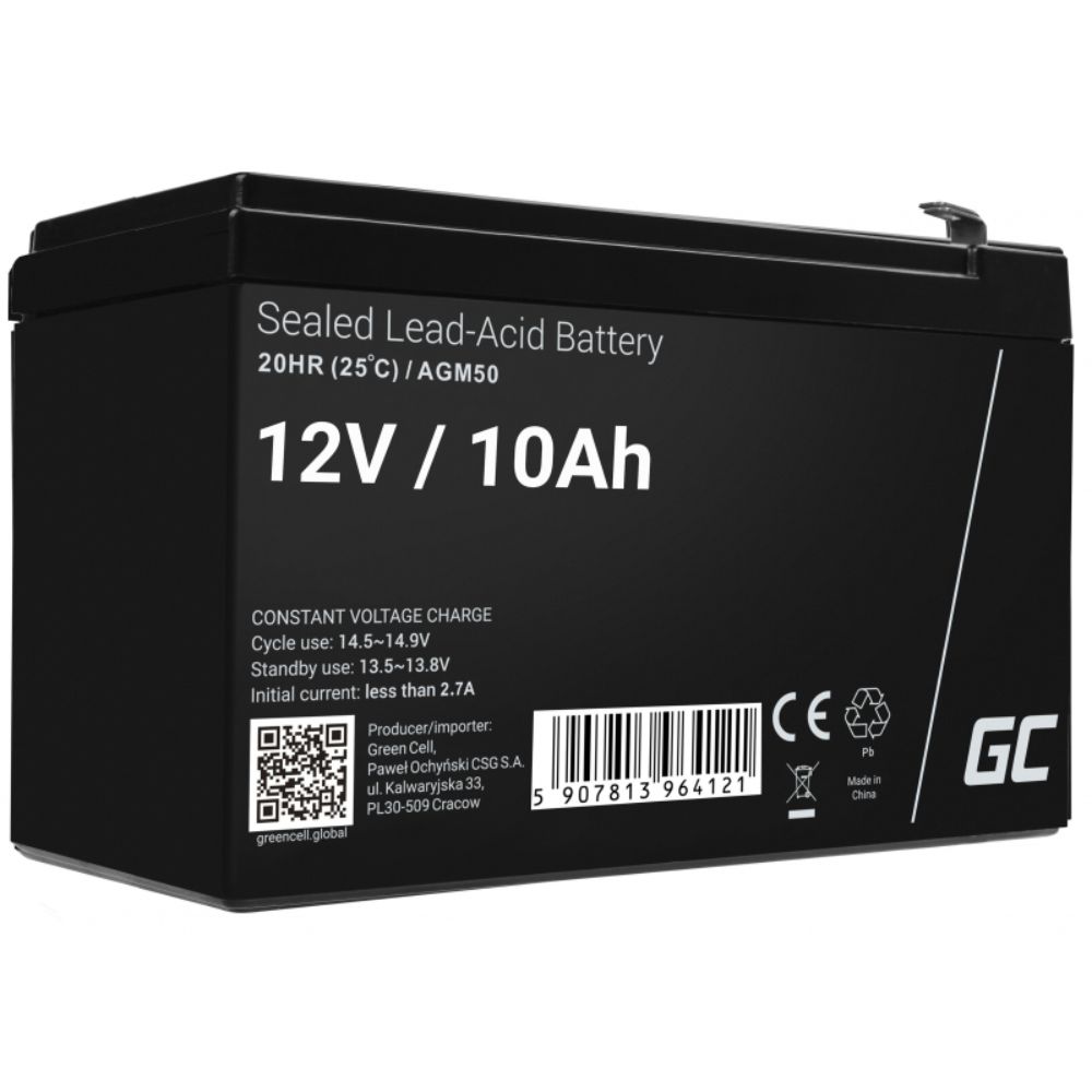 BATERIA AGM VRLA 12V 10AH 151x65x94mm - F2 Green Cell