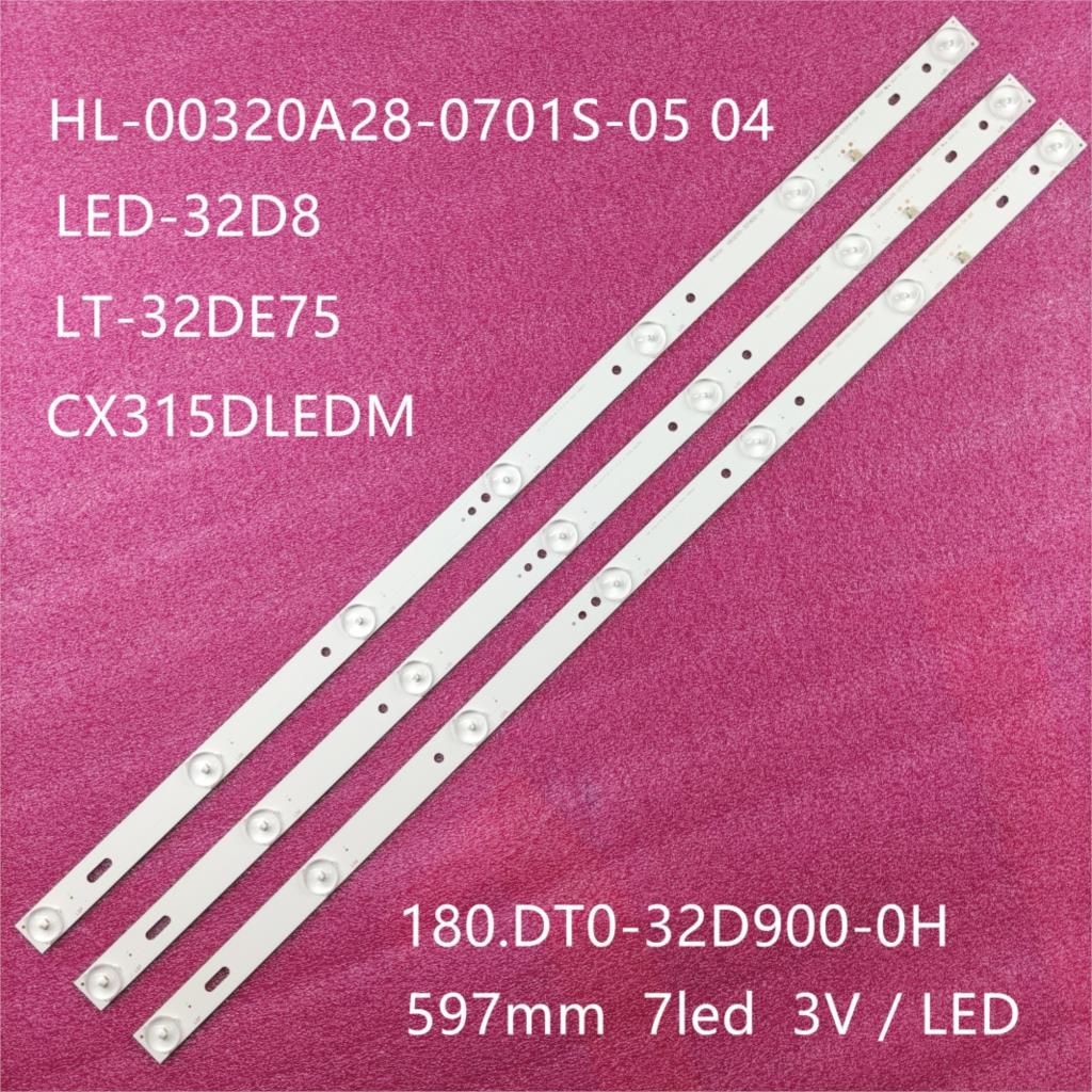 Kit 3 Barras LED 32" 7 led´s 597mm - HL-00320A28-0701S-04 - 180.DT0-32D900-0H